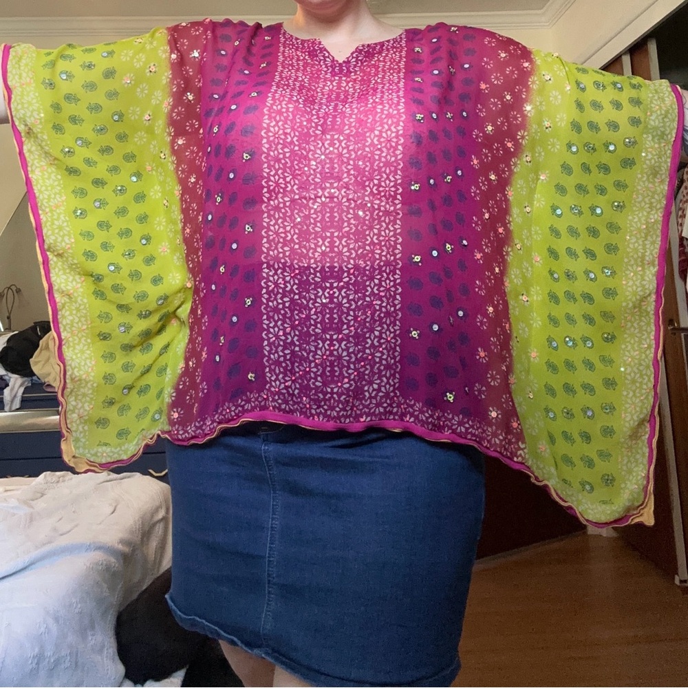 colorful boho top